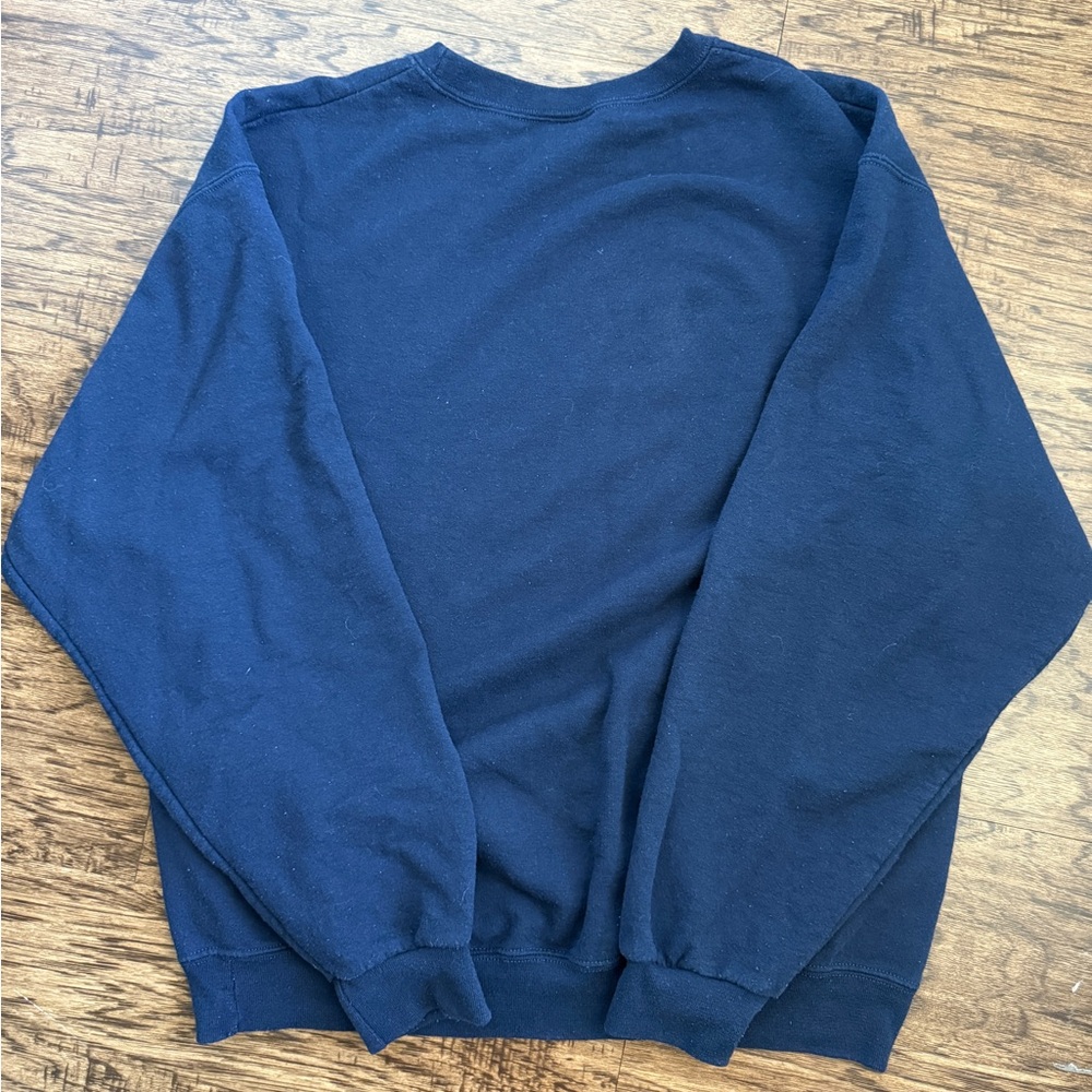 VINTAGE JERZEES Sweatshirt Birds on a Branch Navy Blue Floral Lounge Crewneck L - Picture 5 of 5